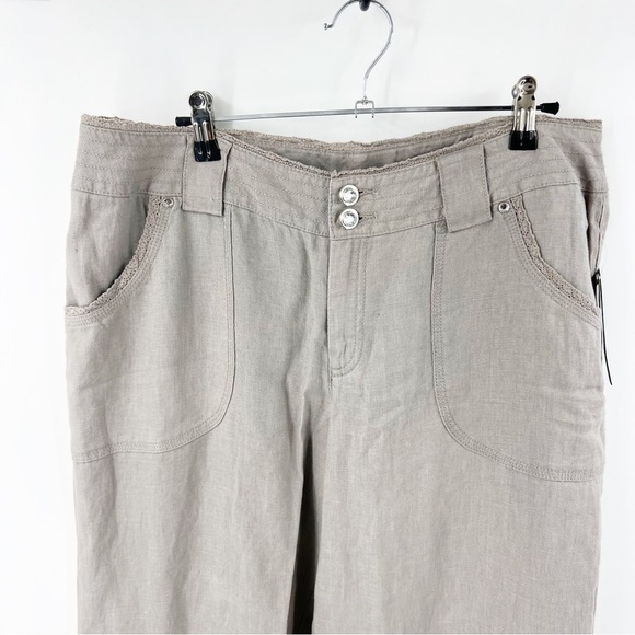 ✅ NWT INC INTERNATIONAL TRUFFLE TAUPE LINEN PANTS SIZE 12 LONG - Picture 4 of 9